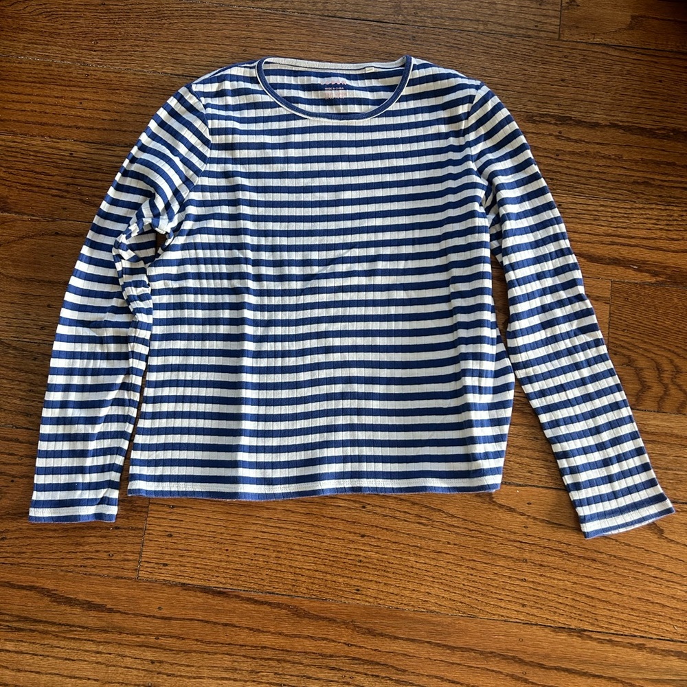 Boden, dark blue and white striped, size L